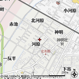 愛知県岡崎市北本郷町河原104周辺の地図