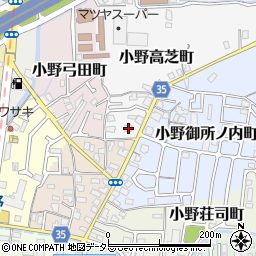 京都府京都市山科区小野高芝町54周辺の地図