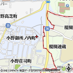 京都府京都市山科区小野御所ノ内町1-3周辺の地図