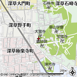 京都府京都市伏見区深草野手町44周辺の地図
