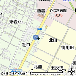 愛知県岡崎市西本郷町社口54周辺の地図