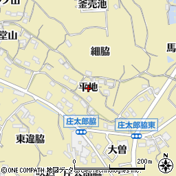 愛知県知多市岡田平地周辺の地図