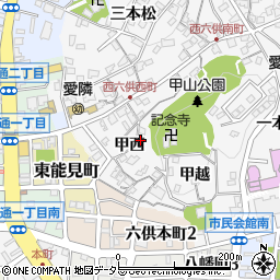 愛知県岡崎市六供町甲西23周辺の地図