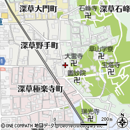 京都府京都市伏見区深草野手町43周辺の地図