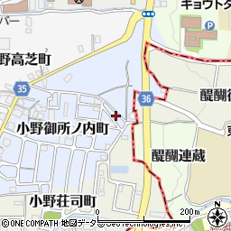 京都府京都市山科区小野御所ノ内町1-10周辺の地図
