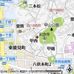 愛知県岡崎市六供町甲西24周辺の地図