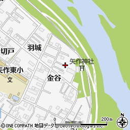 愛知県岡崎市矢作町金谷周辺の地図