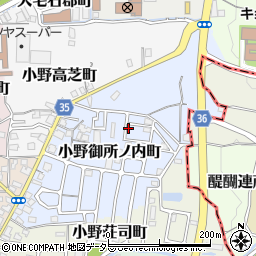 京都府京都市山科区小野御所ノ内町1-30周辺の地図