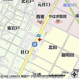 愛知県岡崎市西本郷町社口85周辺の地図