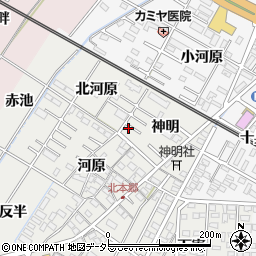 愛知県岡崎市北本郷町神明7周辺の地図