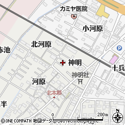 愛知県岡崎市北本郷町神明6周辺の地図