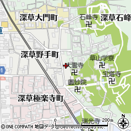 京都府京都市伏見区深草野手町42周辺の地図