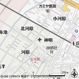 愛知県岡崎市北本郷町神明6-4周辺の地図