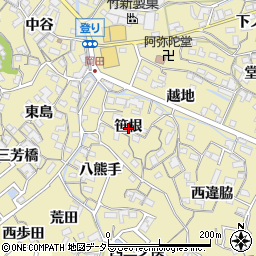 愛知県知多市岡田笹根周辺の地図