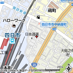 三重県四日市市相生町周辺の地図