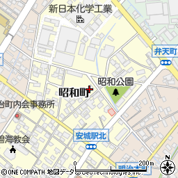 愛知県安城市昭和町周辺の地図