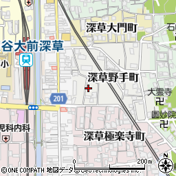 京都府京都市伏見区深草野手町11-20周辺の地図