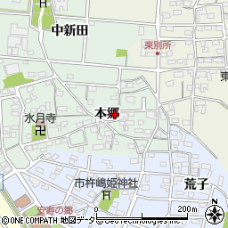 愛知県安城市西別所町本郷周辺の地図