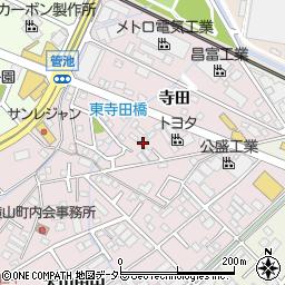 愛知県安城市横山町寺田周辺の地図