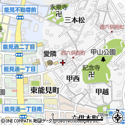 愛知県岡崎市六供町西茶臼8周辺の地図