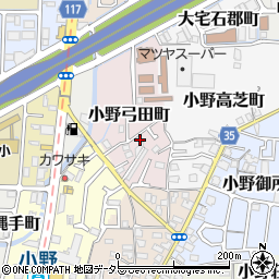 京都府京都市山科区小野弓田町28周辺の地図