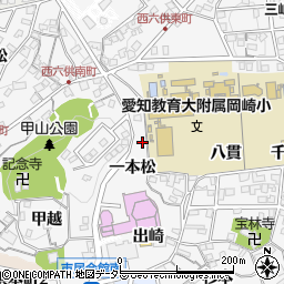 愛知県岡崎市六供町一本松周辺の地図