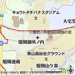 京都府京都市伏見区醍醐御所ノ内周辺の地図
