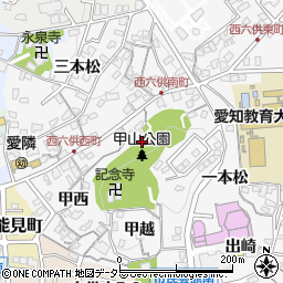 愛知県岡崎市六供町三ツ岩周辺の地図