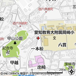 愛知県岡崎市六供町一本松6周辺の地図