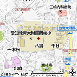 愛知県岡崎市六供町（八貫）周辺の地図