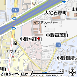 京都府京都市山科区小野弓田町30周辺の地図