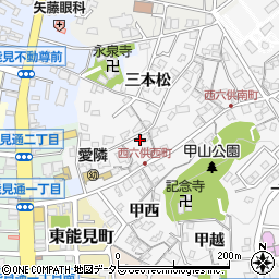 愛知県岡崎市六供町西茶臼3周辺の地図