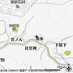 愛知県岡崎市小呂町清水周辺の地図