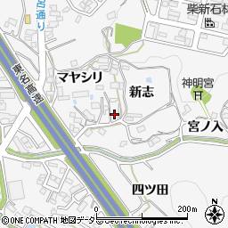 愛知県岡崎市小呂町新志31周辺の地図