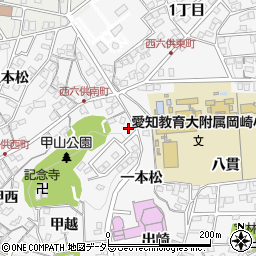 愛知県岡崎市六供町一本松11周辺の地図