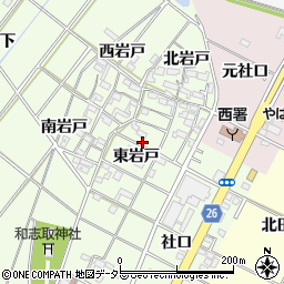 愛知県岡崎市西本郷町東岩戸周辺の地図