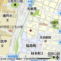 愛知県岡崎市元能見町197周辺の地図