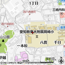 愛知県岡崎市六供町（南丸根）周辺の地図