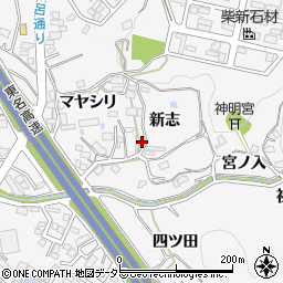 愛知県岡崎市小呂町新志13周辺の地図
