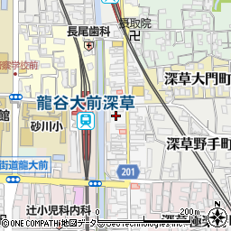 ブーブーパーク深草駅東駐車場周辺の地図