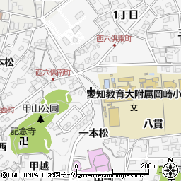 愛知県岡崎市六供町一本松10周辺の地図