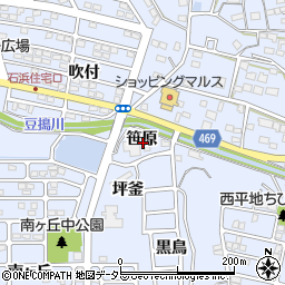 愛知県東浦町（知多郡）石浜（笹原）周辺の地図
