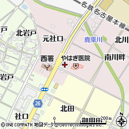 愛知県岡崎市暮戸町南川畔周辺の地図
