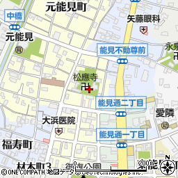 愛知県岡崎市松本町周辺の地図