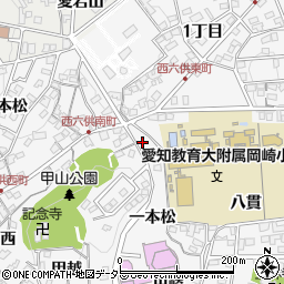 愛知県岡崎市六供町一本松1周辺の地図