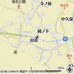兵庫県川辺郡猪名川町清水岡ノ下周辺の地図