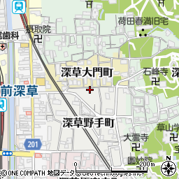 京都府京都市伏見区深草野手町17周辺の地図