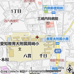 愛知県岡崎市六供町南佐助周辺の地図