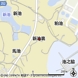 愛知県知多市岡田新池裏周辺の地図