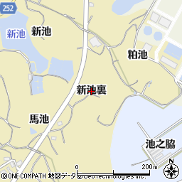 愛知県知多市岡田（新池裏）周辺の地図